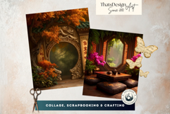 119 Chinese Fantasy Backdrops for Junk Journaling Product Image 5