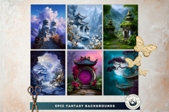 119 Chinese Fantasy Backdrops for Junk Journaling Product Image 6