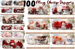 100 Christmas Mug Wrap Bundle, Snowman Sublimation, Santa Product Image 1