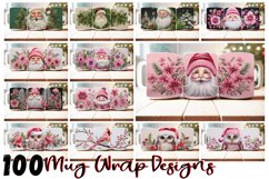 100 3D Christmas Tree Mug Wrap Bundle, Gnome Sublimation PNG Product Image 1