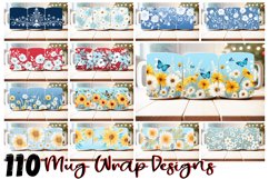 110 Flower Mug Wrap Bundle, Floral Sublimation PNG, Boho PNG Product Image 1