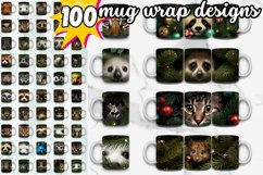 100 Funny Christmas Mug Wrap Bundle, Winter Sublimation PNG Product Image 1