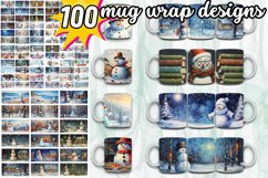 100 Snowman Mug Wrap Bundle, Christmas Sublimation PNG, Holy Product Image 1