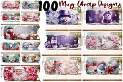 100 Christmas Mug Wrap Bundle, 3D Snowman Sublimation PNG Product Image 1
