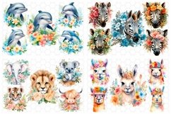 100 Cute Animals Bundle Watercolor Clipart