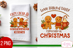 Christmas kitchen towel PNG, Cute gingerbread man design Product Image 2