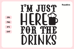 Funny Alcohol Coaster Quote SVG | Just Here For The Drinks Product Image 3