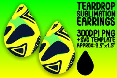 Neon Flare Teardrop Earring Sublimation Design Product Image 1