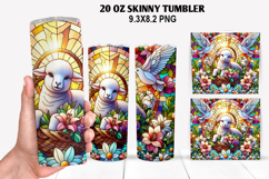 Lamb Skinny Tumbler 20oz Wrap Design, Easter Tumbler Product Image 1