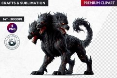 Dark cerberus clipart, Mythological Creature Fantasy clipart Product Image 1