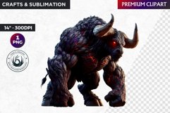 Dark Minotaur clipart, Mythological Creature,Fantasy clipart Product Image 1