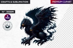 Dark Griffin clipart, Mythological Creature, Fantasy clipart Product Image 1