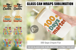100 Days Crayon Fun Quotes Glass Can Product Image 1