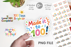 100 Days Crayon Fun Quotes Sticker Product Image 1