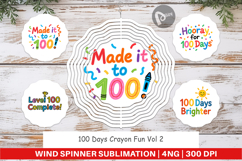 100 Days Crayon Fun Quotes Wind Spinner Product Image 1