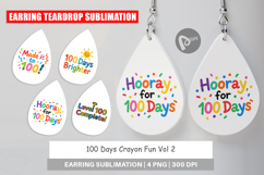 100 Days Crayon Fun Quotes Earring Product Image 1