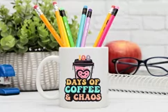 100 Days Of Coffee And Chaos SVG, School SVG Design Product Image 2