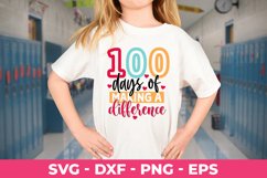 100 Days Of Making A Difference | 100th Day T-shirt Design Product Image 1