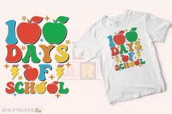 100 Days of School SVG Design Retro PNG T-shirt Design Product Image 2