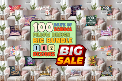 100 days of school Pillow PNG Sublimation Design Bundle Product Image 1