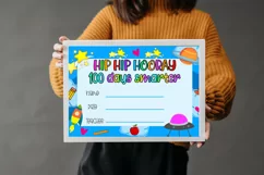 100th day of school certificates for students- 100 days of school reward certificates