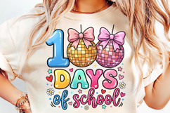 100 days school png, disco bow png, school bow design, teacher sublimation, classroom celebration, student shirt png, school t shirt design, back to school png, disco school, school craft png