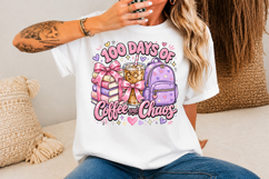 100 Days Of School Png, Coffee and Chaos Png Product Image 3
