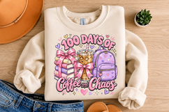 100 Days Of School Png, Coffee and Chaos Png Product Image 4