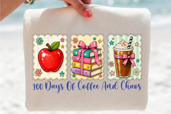 100 Days of School PNG, Pencil Coquette Bow Sublimation Product Image 3