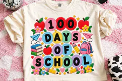 100 Days of School Retro PNG Product Image 2