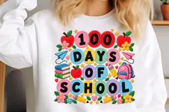 100 Days of School Retro PNG Product Image 5