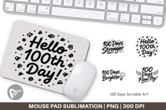 Scribble Art 100 Days Mouse Pad Product Image 1