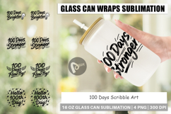 100 Days Scribble Art Quotes Glass Can Product Image 1