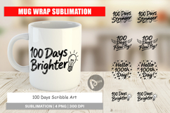 Scribble Art 100 Days Mug Wrap Product Image 1