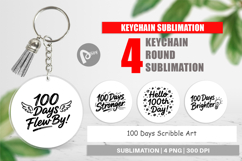 100 Days Scribble Art Quotes Keychain Product Image 1