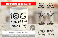 Scribble Art 100 Days Mug Wrap Product Image 1