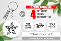 100 Days Scribble Art Quotes Keychain Product Image 1