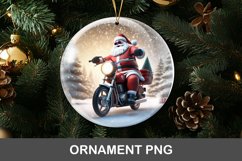 3D christmas ornament - santa claus riding motorcycle Product Image 1
