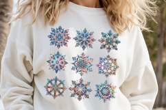 Christmas snowflakes clipart| Snowflake pattern shirt design Product Image 1