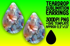 Elegant Springtime Print Teardrop Earrings: Sublimation Eleg Product Image 1