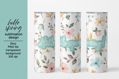 Tumbler sublimation design with spring flowers, PNG file. Product Image 1