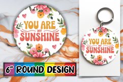 Whimsical Round Keychain Sublimation, Flower Quote Product Image 1