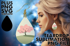 Charming TEARDROP Earrings Magic PNG, Spring Product Image 1