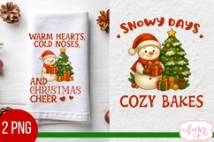 Christmas kitchen towel PNG, Cute winter snowman design Product Image 2