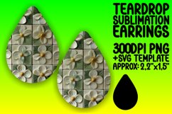 Summer Blossom Blast PNG Teardrop Earring Design Sublime Product Image 1
