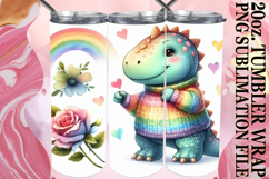 Sweet Sublimation 20oz tumbler wrap, Dino Product Image 1