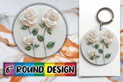 3D Floral Harmony: Sublimation Circle Design Product Image 1