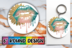 Sweet Circle Keychain Design PNG, Dripping Lips Product Image 1