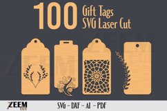 100 Gift Tags Laser Cut SVG Files Template Product Image 1