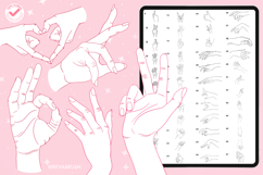 Procreate 100 Hands Pose Anatomy Reference Body brushes Product Image 2